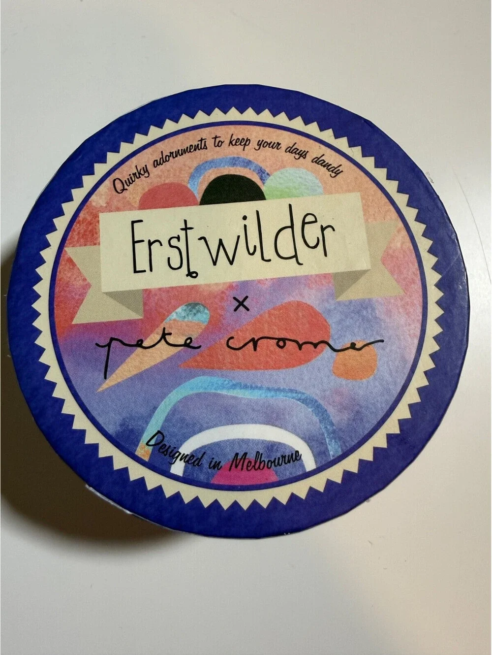 Druid 6 Brooch - Erstwilder x Pete Cromer 2020 Purple Heart Art Rock Resin Pin